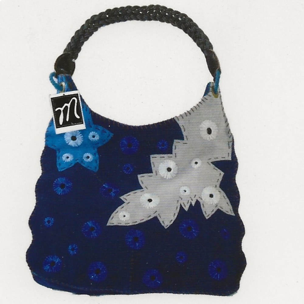 Blue Suede Patches w/ Flowers